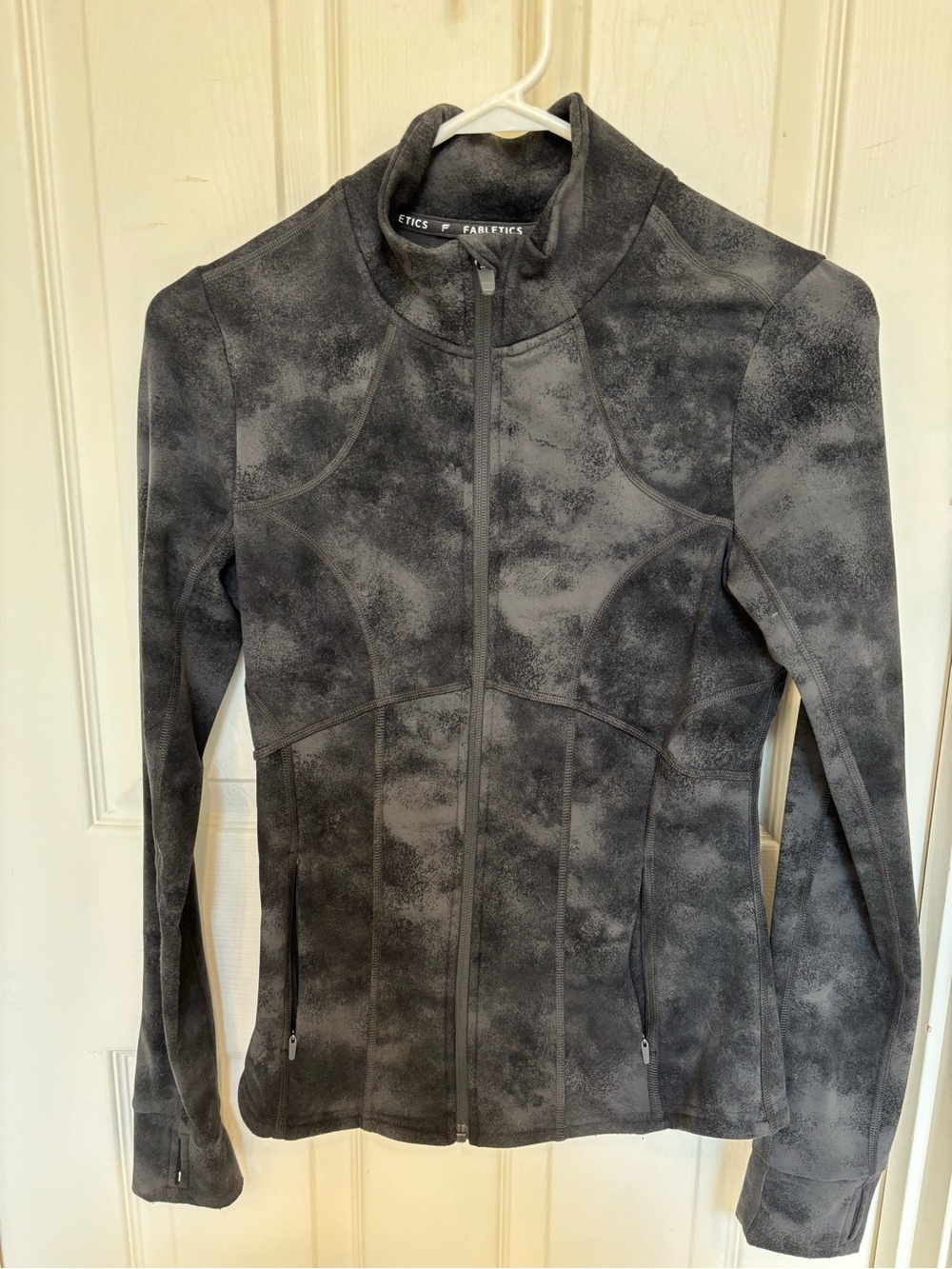 Fabletics Women's Charcoal Heathered Zip-Up Utility Jacket